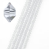 200pcs Czech Faceted Flat Bicone Rondelle Crystal Glass Beads 6x4mm Small Crystal Clear #5305
