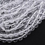 Zenkeeper 116 Pcs Clear Quartz Beads for Jewelry Making 6 MM Clear Quartz Gemstones Loose Stone Beads