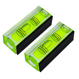 Mini Level Bubble Small Horizontal Bubble Three Line Horizontal Pearl Level Magnetometer (52 * 20 * 15mm Green magnetism 2PCS)