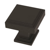 FRANKLIN BRASS Stepped (10-Pack) Cabinet Knobs | Matte Black Handles for Dresser Furniture Drawers/Kitchen/Door/Bathroom | 1 P49