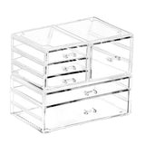 Cq acrylic 2 Pack Clear Stackable Storage Drawers for Vanity,Stackable 6 Drawers Desktop Organizer With Drawers,Cute Desk Storag