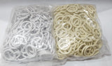 Hesch 9 Curtain Rings Plastic White and Cream Combo, 100 Cream and 100 White Curtain Rings with Hooks