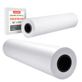 VEVOR Wide Format Paper, 30 in x 500 ft Plotter Roll, 2 Rolls CAD Bond Rolls with 3 in Core, 20 LB Bond Paper Rolls, Ideal for C
