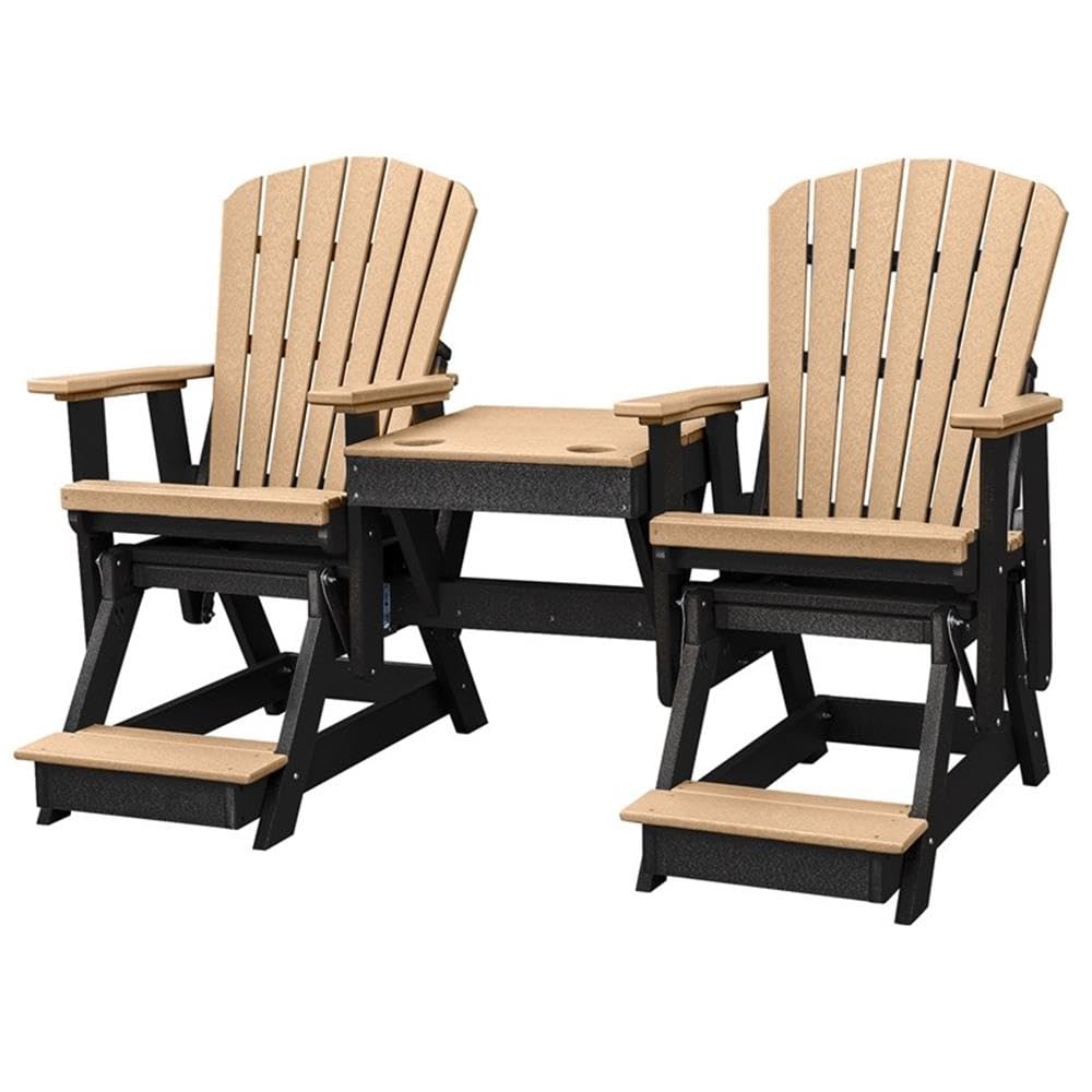 American Furniture Classics Balcony Height Table Double Glider, Cedar On Black