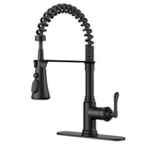 FORIOUS Vintage Black Kitchen Faucet with Pull Down Sprayer, 3 Modes Stainless Steel High Arc Rustic Spring Sink Faucet 1 or 3 H