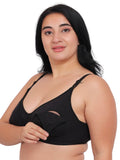 Fabme Womens Cotton Underwired Bra, black, 42