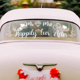 Vinyl Decal Wedding Car Window Sticker Mr and Mrs 22.4 x 7.9 Inch Removable Self-Adhesive Auto Decal Sticker for Wedding Honeymo