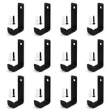 FlixGrdy (12 Pack) Heavy Duty Steel Wall J Hooks with Double Hole Screws Stronger Installation for Hanging Home, Office, Garage,