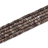 155pcs 3x2mm Natural Brown Snowflake Obsidian Heishi Disc Rondelle Spacer Stone Semi Precious Gemstone Loose Beads for Jewelry M