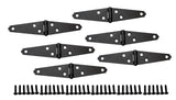 QCAA Light Strap Hinge, Steel, 2-Layered Powder Coated, 3, Elegant Frosted Matte Black, 6 Pack, Made in Taiwan