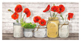 Poppies In Mason Jars-Paper Art-38,,X20,,