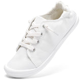 STQ White Sneakers for Women Cute Slip On Canvas Sneaker Low Top Fashion Casual Shoes All White Size 10-New