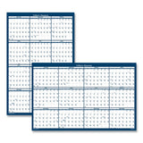 House of Doolittle 2026 Yearly Dry Erase Wall Calendar, 33 x 66, Reversible, Blue (3962-26)