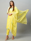 Gosriki Women'S Rayon Blend Anarkali Printed Kurta With Pant & Dupatta (Renu-Yellow-Kbv-Gs_L_Yellow_Large),Yellow,,B0CNLYWMXR