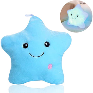 KAHEAUM Cute LED Night Light Up Throw Pillow Inserts Star Stuffed Animals Plush Toys for Kids Childrens Day Gift Son Daughter Gi