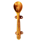 Purpledip Brass Door/Window/Cupboard Handle: Cutlery Spoon Design (11277)