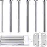 Ferraycle 6 Pack Hinge Pins for Doors 3.5 Inches Hinge Pin Oil Rubbed Bronze Door for Interior Security Replacement(Silver)