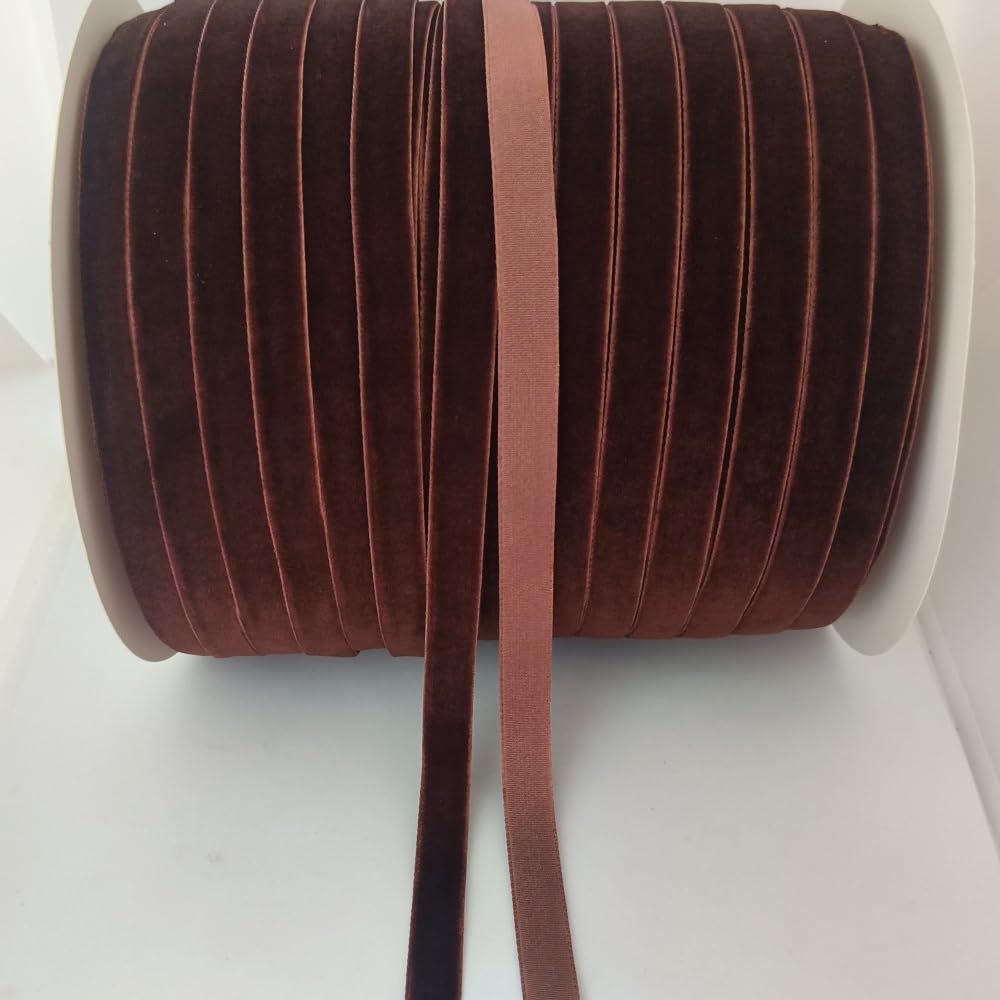 10 Yards 3/8(10mm) Velvet Ribbon for Wedding Christmas Gift Box Wrapping Bow Making Bouquet Wrap DIY Craft Decor (Coffee, 3/8