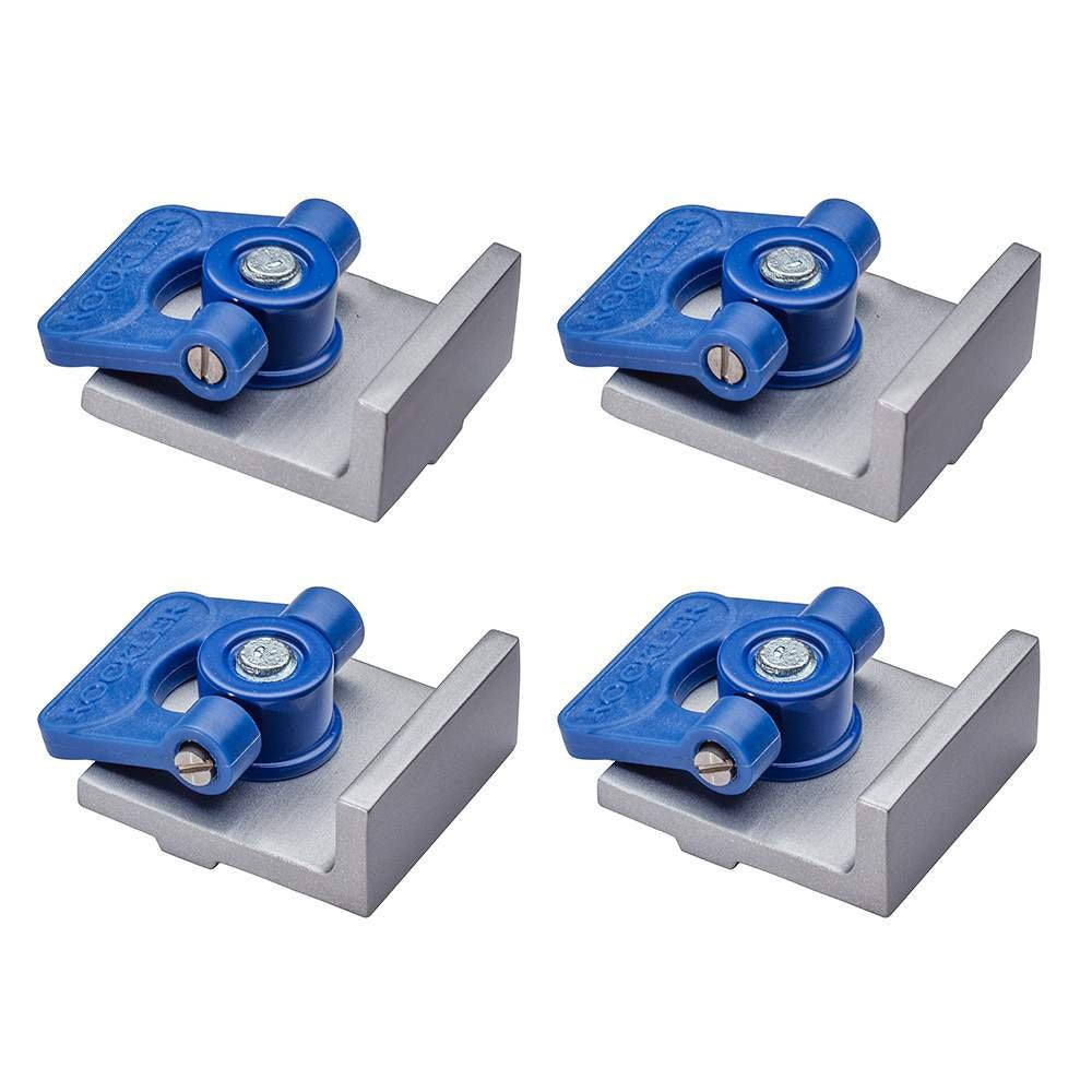 Rockler T Track Stop Kit (4 Pack) - T Track System Accessories W/ 2 Inline Stops, 2 Short Stops - T Track Woodworking Stop Kit -