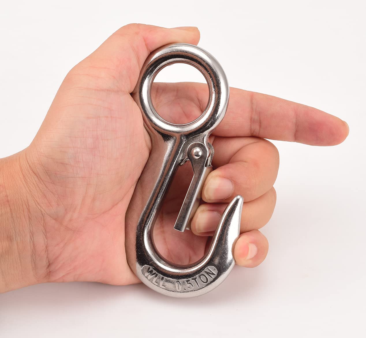 Alele 0.5T Crane Scale Grab Hooks,Slip Hooks,Stainless Steel Lifting Hook Rigging Accessory (Grab Hooks 500kg)