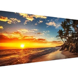 XWJJ Diamond Painting Kits,Diamond Art for Adults Island Sun Full Round Drill Large Size(55.1x19.7 inch),Abstract Scenery Paint 