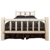 Montana Woodworks Pine Tree Design Laser Engraved Bed (King: 94 In. L X 80 In. W X 47 In. H (199 Lbs.))