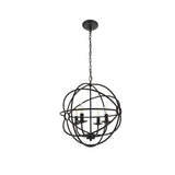 Elegant Lighting Living District Octavia 4-Light Mid-Century Metal Pendant In Dark Brown