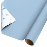 American Greetings 60 sq. ft. Reversible Blue Wrapping Paper for Boy Baby Showers, Birthdays, and All Occasions (1 Roll, 30 in. 
