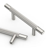 Asidrama 10 Pack 3 Inch(76mm) Brushed Satin Nickel Knurled Kitchen Cabinet Handles, Cabinet Pulls Kitchen Cabinet Hardware for C