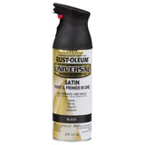 RustOleum 245197 Universal All Surface Spray Paint, 12 oz, Satin Black