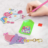ORIENTAL CHERRY Arts and Crafts for Kids Ages 8-12 - Make Your Own GEM Keychains - 5D Diamond Art Painting by Numbers Kits Girls