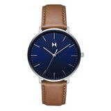 Mvmt Legacy Slim Qtz Basic Slim Blue Round Dial Men'S Analog Watch|Brown Leather Material|Brown Color Band - 28000211-D