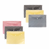 Polen 6 Pcs Button File Folder For A4, Fs Size, Envelope Document Certificates Bag, With Snap Button, Hd Printed, Cross Stripe P