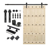 S&Z TOPHAND 48 in. x 84 in. Unfinished Big Copper Nail Knotty Barn Door with 8FT Sliding Door Hardware Kit/Solid Wood/Sliding Do