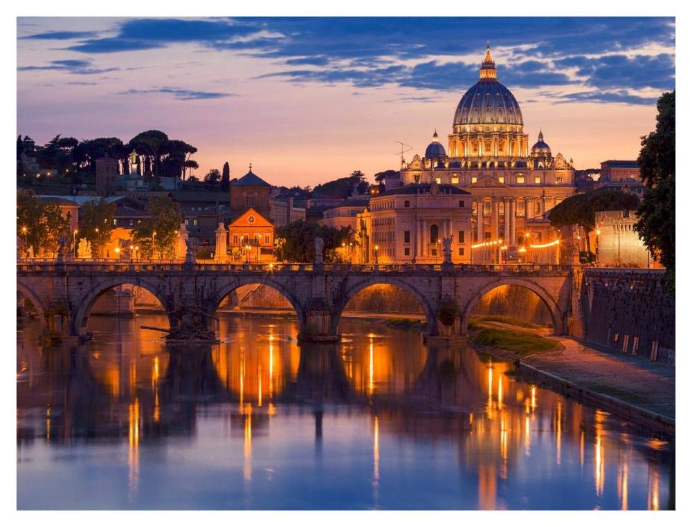 Night View At St. Peter'S Cathedral, Rome-Paper Art-42,,X32,,