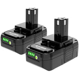 2 Packs 18V 3.0Ah Battery Replacement for Ryobi 18V Lithium Batteries ONE+ Plus P109 P108 P107 P106 P105 P104 P103 P102 P190, Co