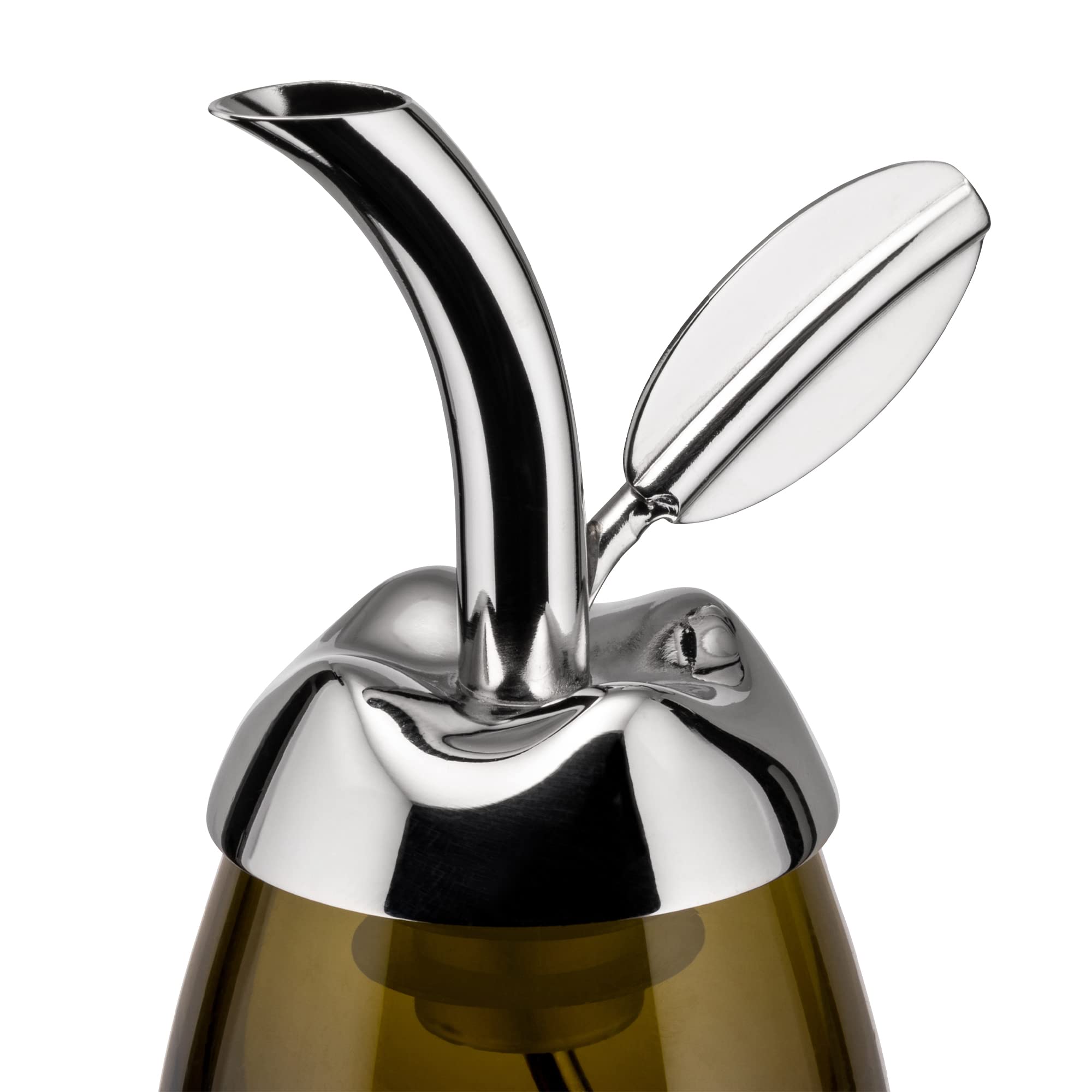 Alessi Fior d'olio Pourer For Olive Oil Bottle in 18/10 Stainless Steel Mirror Polished And Thermoplastic Resin With Taster
