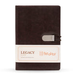 Kitabby Legacy Clasp A5 Size Hard Bound Notebook With An Elastic Band And Hook Locking Mechanism Padded Pu Soft Leather 