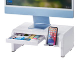 Bostitch Konnect Adjustable Monitor Riser with Drawer & Cell Phone Holder, Laptop Stand for Desk, 4 Height Levels, Cable Managem