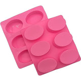 Copelle 6Cavity Oval Silicone Mold,1Pc Oval Molds for Making Handmade Soap,Chocolate,Soap Candles,Cake,Pudding,Resin Candy Muff