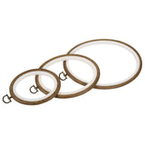 Bestubuy Embroidery Hoops Set, 3 Sizes Oval Frames With Brass Clasps, White Inner Ring
