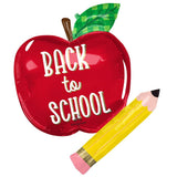 Anagram Back to School Apple & Pencil Mylar Party Foil Balloon, 31, Multicolor