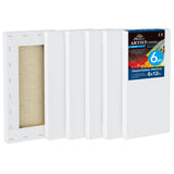 PHOENIX 6x12 Inch 6 Pack Artist Canvas - Small Rectangle Canvases for Painting - 3/4 Inch Profile, 100% Cotton 11 Oz. Gesso Prim