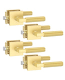 Asidrama 4 Pack Gold Passage Door Handles, Door Lever with Door Knobs Indoor for Bedroom or Bathroom, Heavy Duty Door Handles In