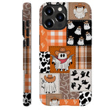 Generic Compatible with for iPhone 12 Pro Max,Ghost Cowboy Patchwork Halloween Phone Case for Girl Women Boy Men,Scratch Resista