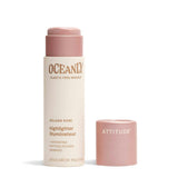 ATTITUDE Oceanly Lightweight Highlighter Stick, Titanium Dioxide-Free, EWG Verified, Plastic-Free, Vegan & Cruelty-free Makeup, 