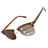 OPTOFENDY Progressive Reading Sunglasses for Women Men Half Frame Multifocus Sun Readers with UV Protection Tortoise 1.5x