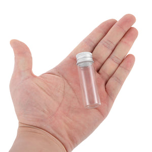 15ml Glass Vials with Screw Caps and Plastic Stoppers, Small Clear Liquid Sample Vial, Leak-Proof Vial, 50PCS