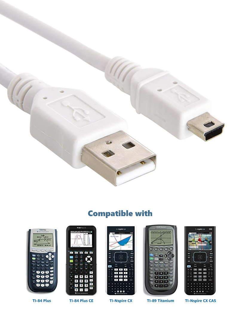 6FT Long USB Power Charger Cable for Texas Instruments ti-84 Plus CE Graphing Calculator/TI-84 Plus Graphing Calculator Charger