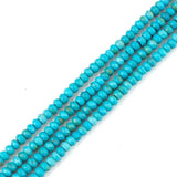 Adabele 13.5 Inch Natural Turquoise Blue Quartz Healing Gemstone 4mm Small Faceted Rondelle Loose Beads Gem Stone Spacer (117-12